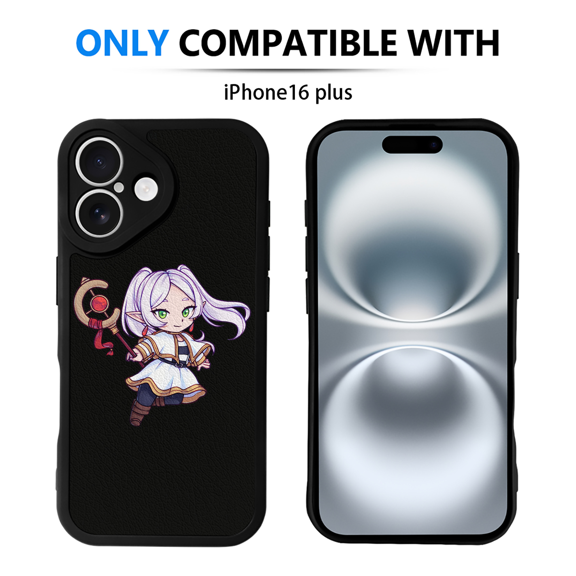 （画像用） 葬送のフリーレン Frieren 【iPhone 16シリーズ対応】シリコンスマホケース（レザー調） 材質：シリコン